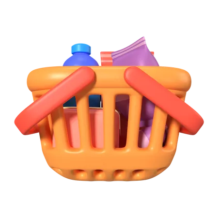 This Is Shopping Basket Full 3 D Render Illustration Icon High Resolution Png File Isolated On Transparent Background Available 3 D Model File Format BLEND OBJ FBX And GLTF 3D Icon