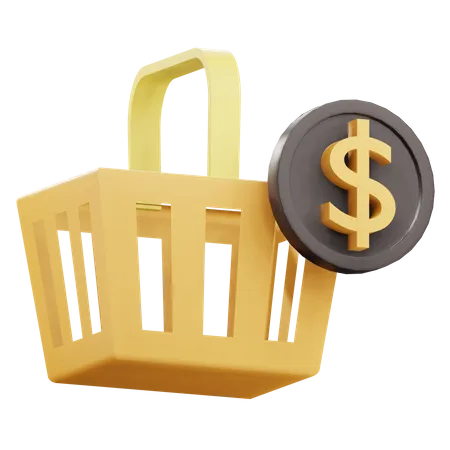 Shopping Basket 3 D Icon Illustration 3D Icon