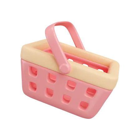 3 D Shopping Pink Basket Icon Isolated On White Background 3 D Rendering Illustration Clipping Path 3D Icon