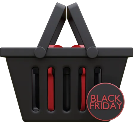 Shopping Basket Black Friday 3 D Illustration 3D Icon