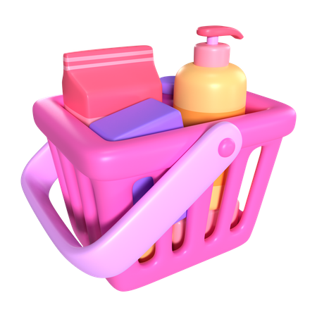 Shopping Basket Full  3D Icon