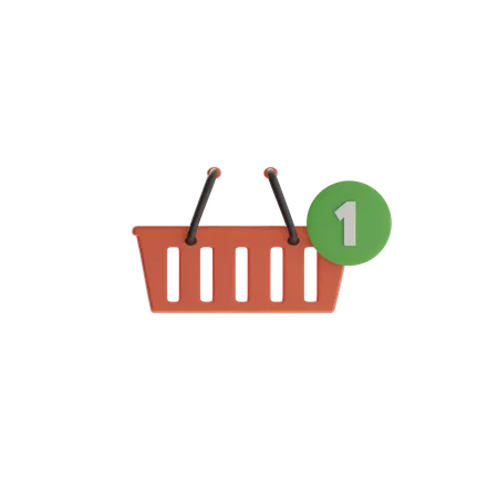 Shopping Basket Notification  3D Icon