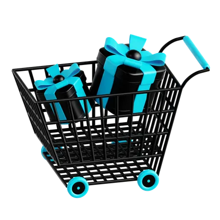 Shopping Basket With Surprises  3D Icon