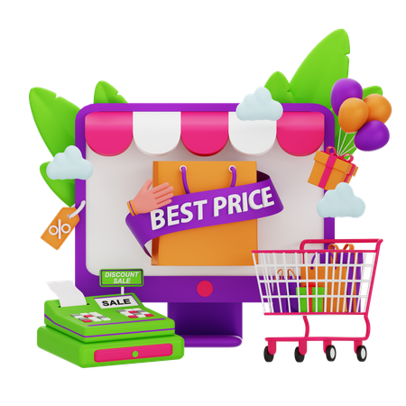 Shopping Best Price  3D Icon