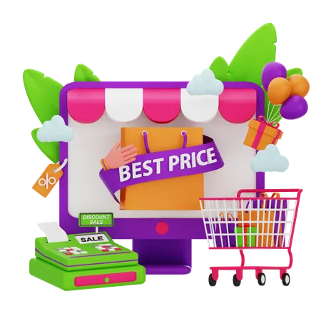 Shopping Best Price  3D Icon