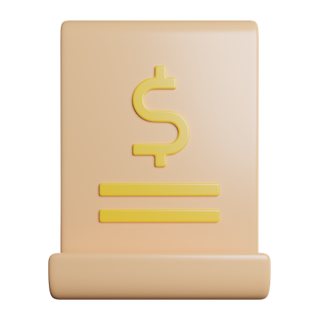 쇼핑 청구서  3D Icon