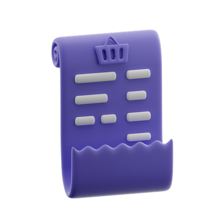 Shopping bill  3D Icon