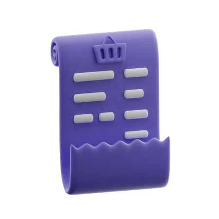 Shopping bill  3D Icon