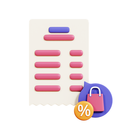 Shopping Bill  3D Icon