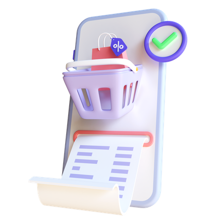 Shopping bill  3D Icon