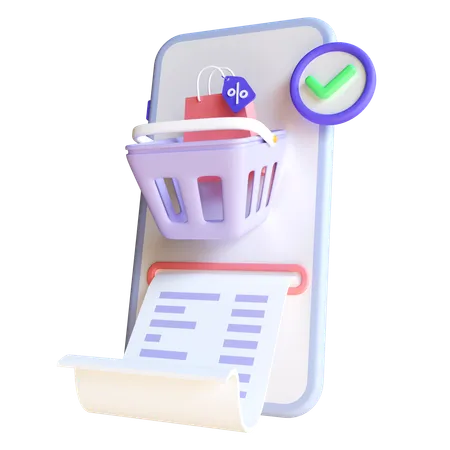 Shopping bill  3D Icon