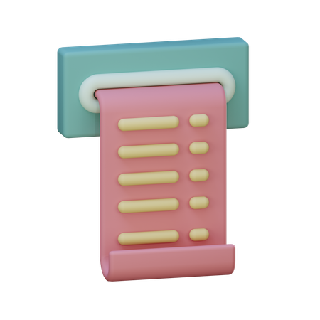 Shopping Bill  3D Icon