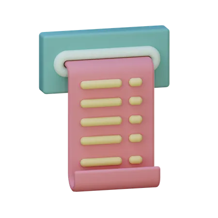 Shopping Bill  3D Icon