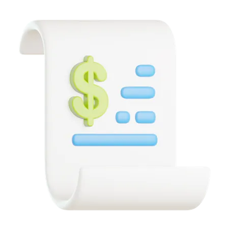 Shopping Bill  3D Icon