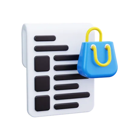 Shopping Bill  3D Icon