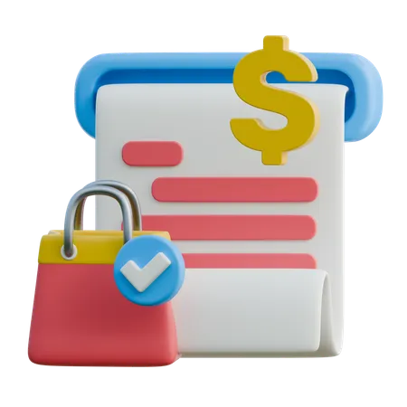 Shopping Bill  3D Icon