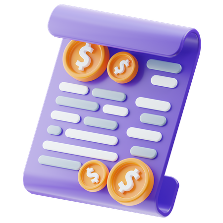 Shopping Bill  3D Icon