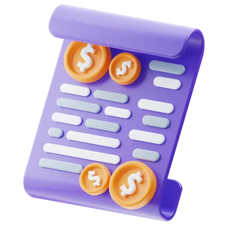 Shopping Bill  3D Icon