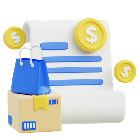 Shopping Bill  3D Icon