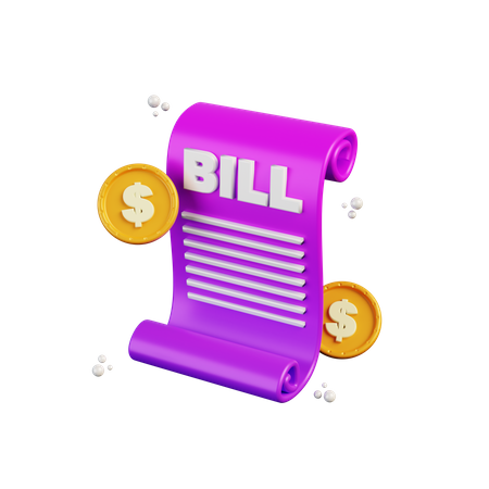 Shopping Bill  3D Illustration