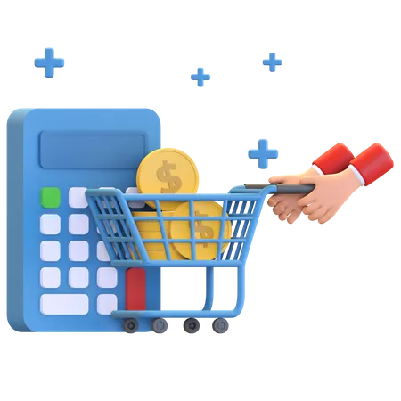Shopping Cart Transaction Payment Online Shop Icon 3D Illustration