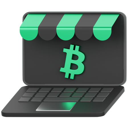 Shopping Bitcoin  3D Icon