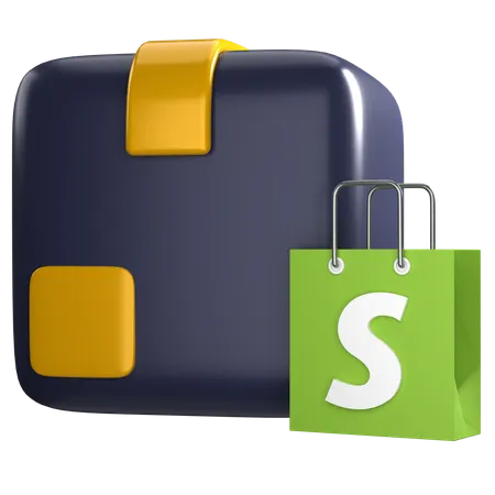 Shopping box and bag  3D Icon