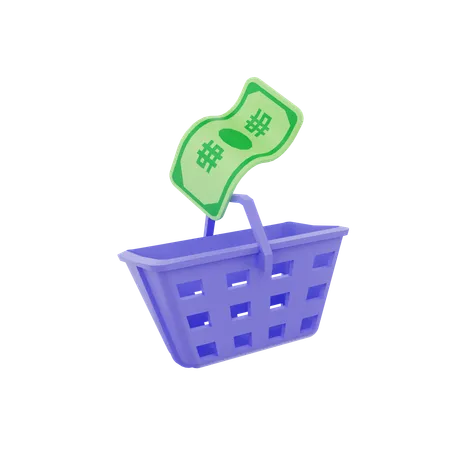 Shopping Bucket  3D Icon