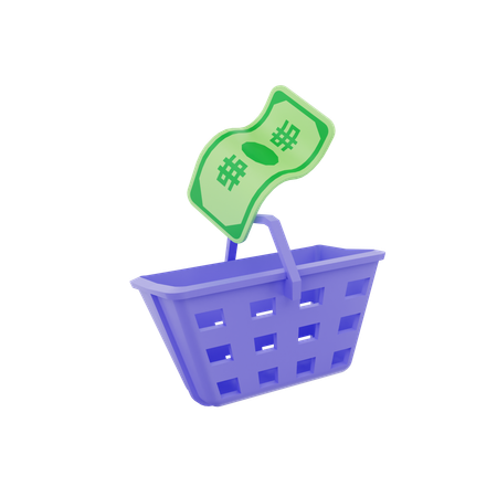 Shopping Bucket  3D Icon