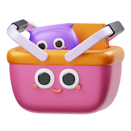 Shopping Bucket  3D Illustration