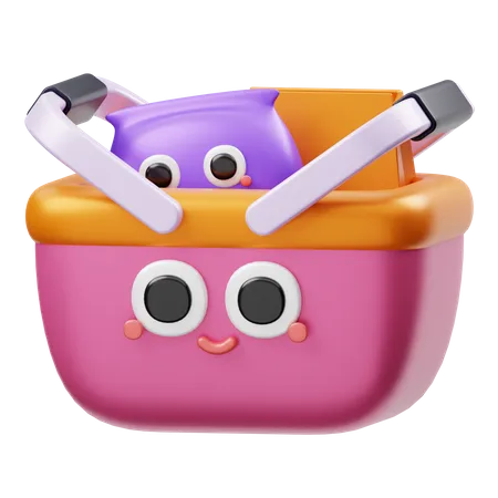 Shopping Bucket  3D Illustration