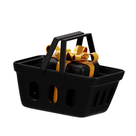 Black Friday Shopping Cart 3D Icon