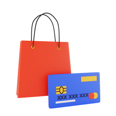 Shopping Card Payment  3D Illustration