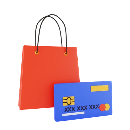 Shopping Card Payment  3D Illustration