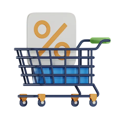 3 D Shopping Cart Illustration 3D Icon