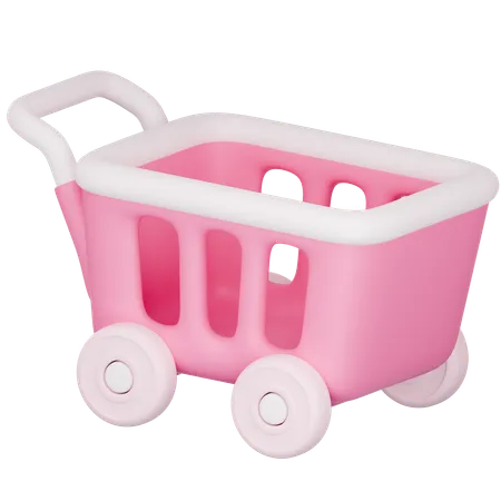 3 D Icon Of Pink Shopping Cart 3D Icon