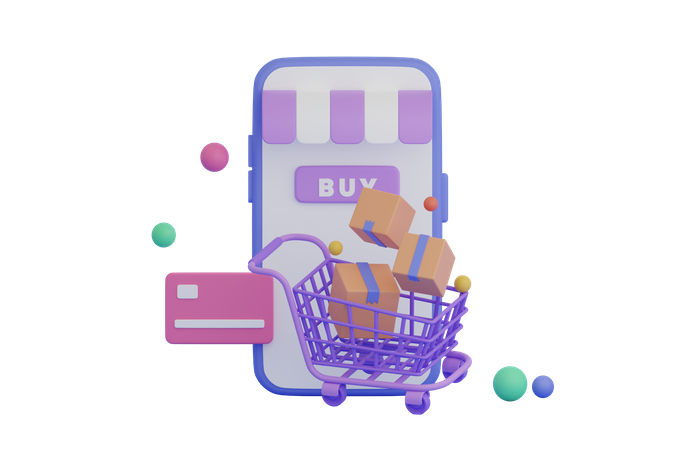 Shopping Cart  3D Illustration