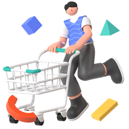 Shopping Cart  3D Illustration