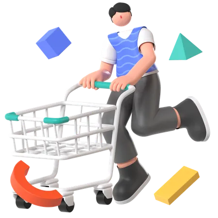 Shopping Cart  3D Illustration