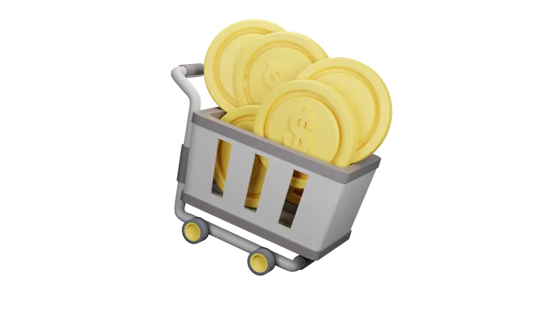3 D Shopping Cart Icon 3D Illustration
