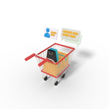 3 D Illustration Of Shopping Cart 3D Icon