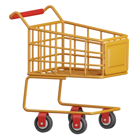 3 D Rendering Shopping Cart Isolated Useful For Ecommerce Shopping And Business Online Design 3D Icon
