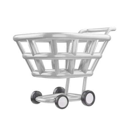 3 D Shopping Cart For Online Shopping And Digital Marketing Ideas On White Isolate Background 3D Icon