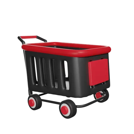 Black And Red Color Shopping Cart For Black Friday Holiday 3D Icon