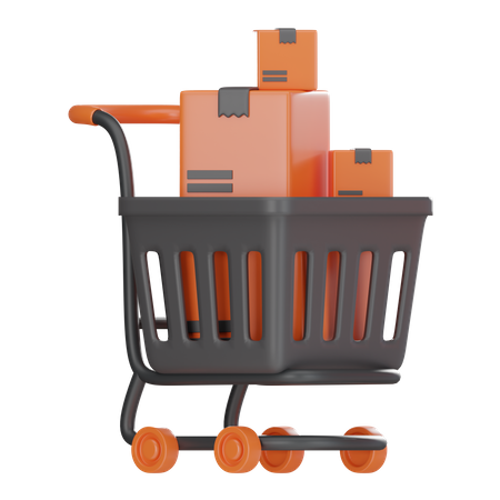 Shopping Cart Box  3D Icon