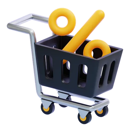 SHOPPING CART DISCOUNT  3D Icon