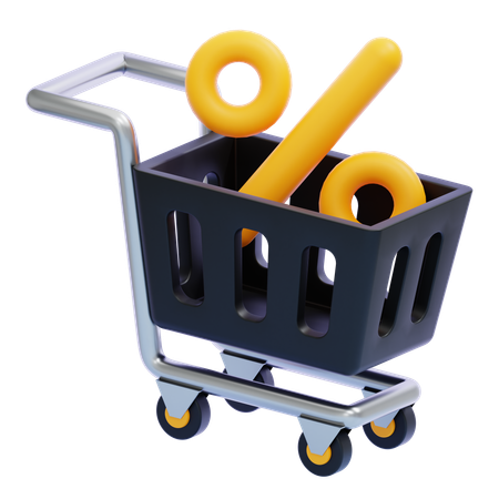 SHOPPING CART DISCOUNT  3D Icon