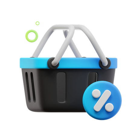 Shopping Cart Discount  3D Icon