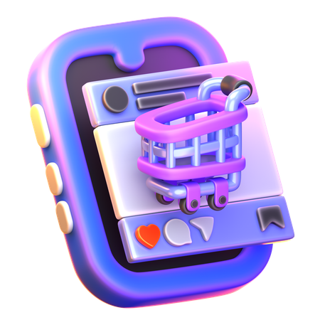 우편으로 보낸 쇼핑 카트  3D Icon