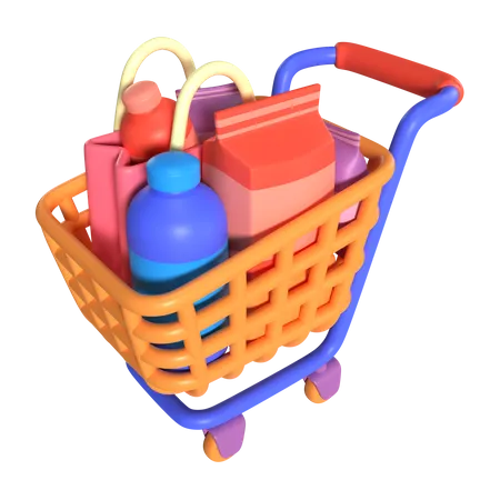 Shopping Cart Full 3D Icon